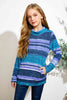 Girls Striped Cowl Neck Top with Pockets