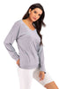 V-Neck Drop Shoulder Open Back Sweatshirt