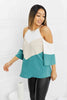 Hailey & Co Full Size Color Block Cold-Shoulder Blouse