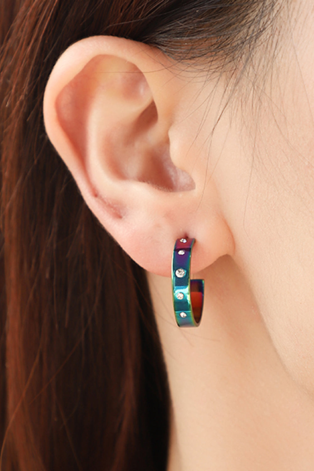 Pendientes de aro C multicolor